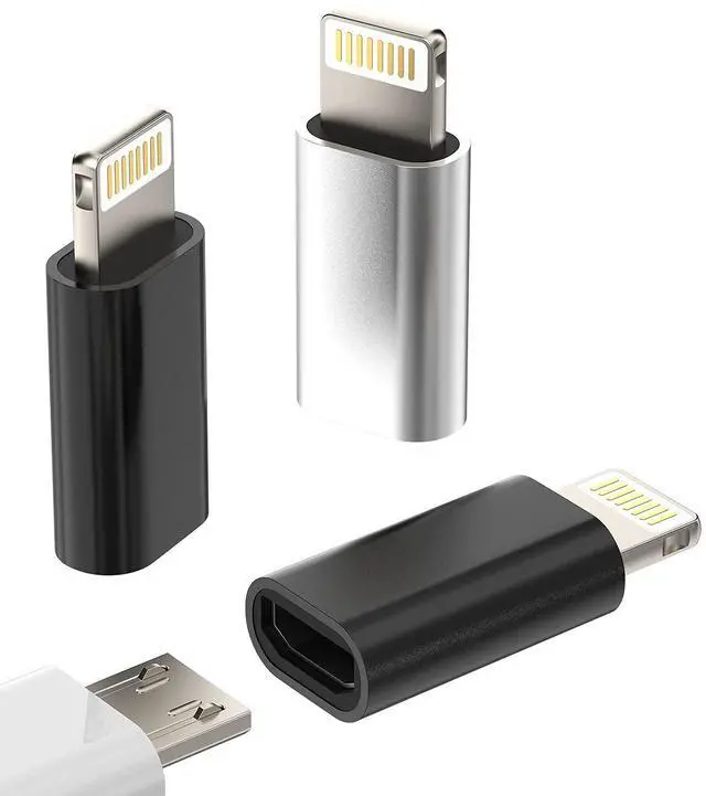 Main image of 3Pack,Compatible for Lightning to Male Micro USB Female Adapter Compatible with Iphone 12 11 pro max mini xs xr x se 7 8 6s 6 5s plus for Ipad air Charging Cable Connector power Charger Converter Port