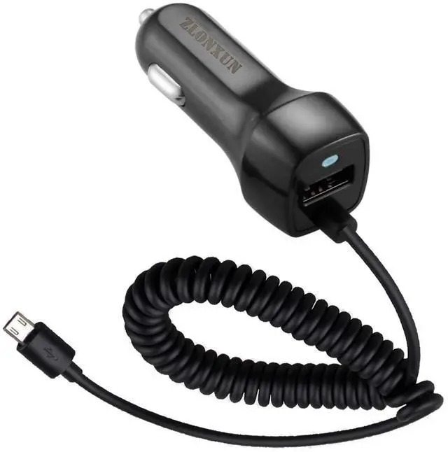Main image of Car Charger with Micro USB Cable for Samsung Galaxy S7 Edge/A10/S6/J7/J8/J6/A9,LG K20/K30/G4/Stylo 3,Motorola X/Moto E7/E6/G5,HTC m9/m8,Other Micro USB Devices