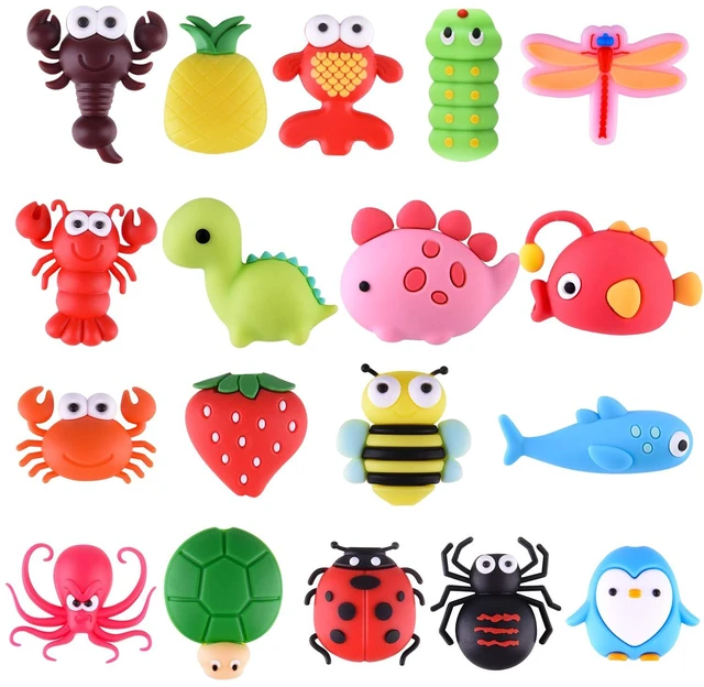 Main image of Phone Charger Cable Protectors for iPhone, iPad | 18 Pcs, USB Charger Cables SaverPhone Charging Cable Decorations MarkingsCute Fish, Dinosaur & Animal Designs