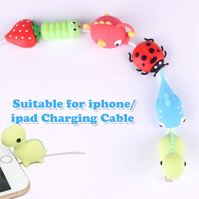 Alt view image 4 of 7 - Phone Charger Cable Protectors for iPhone, iPad | 18 Pcs, USB Charger Cables SaverPhone Charging Cable Decorations MarkingsCute Fish, Dinosaur & Animal Designs