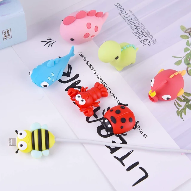 Alt view image 6 of 7 - Phone Charger Cable Protectors for iPhone, iPad | 18 Pcs, USB Charger Cables SaverPhone Charging Cable Decorations MarkingsCute Fish, Dinosaur & Animal Designs