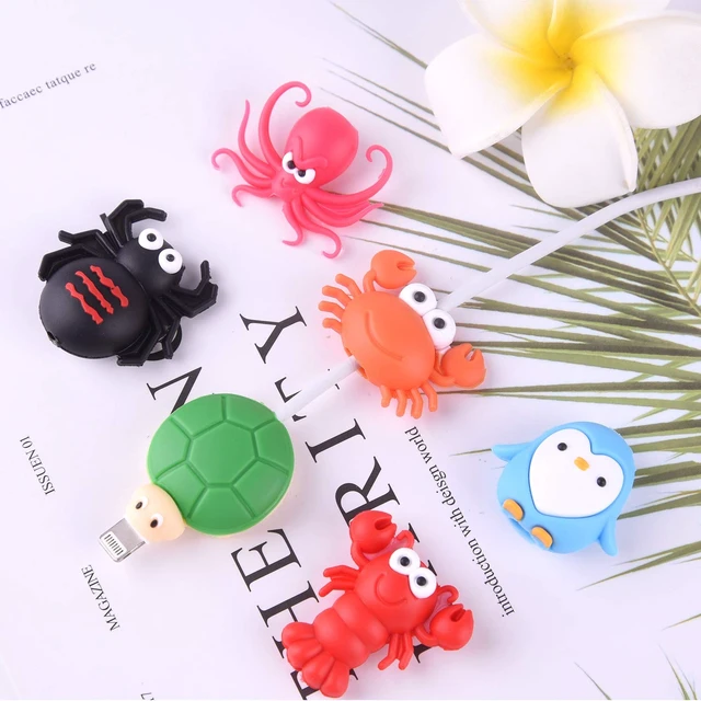 Alt view image 7 of 7 - Phone Charger Cable Protectors for iPhone, iPad | 18 Pcs, USB Charger Cables SaverPhone Charging Cable Decorations MarkingsCute Fish, Dinosaur & Animal Designs