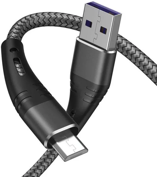 Main image of Micro USB Cable 6ft Android Phone Charger 2-Pack Long Premium Nylon Braided Fast Durable Charging Cord for Samsung Galaxy S7 S6 Edge J7 S5,Note 5 4,LG,HTC,Sony,Xbox One, PS4,Kindle,MP3,Tablet(Gray)