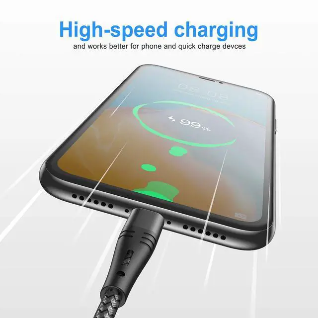 Alt view image 2 of 7 - Micro USB Cable 6ft Android Phone Charger 2-Pack Long Premium Nylon Braided Fast Durable Charging Cord for Samsung Galaxy S7 S6 Edge J7 S5,Note 5 4,LG,HTC,Sony,Xbox One, PS4,Kindle,MP3,Tablet(Gray)
