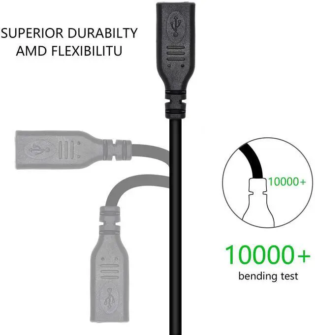 Alt view image 4 of 7 - BUCIER USB C Extension Cable Type C Male to Female Short Cable Right Angle 90 Degree USB 3.1 10Gbps Fast Charging 4K HD Video Audio Data Transfer Cord for Laptop & Tablet & Mobile Phone (-)