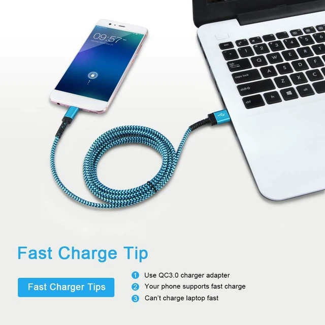 Alt view image 6 of 7 - Type C Samsung Fast Charging Cable for Galaxy S26 S25 S24 Ultra A17 A16 A15 5Pack 6FT Braided USB C Android Auto Car Charger Cord for Samsung A56 A36 A14 5G Z Fold7 Flip7 iPhone 17e 17 16e 16 Pro Max