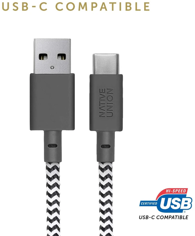 Alt view image 2 of 7 - Union Belt Cable USB-A to USB-C - 4ft Ultra-Strong Charging Cable with Leather Strap Compatible with iPhone 18 Pro/Pro Max, iPhone Duo, Galaxy S26 Ultra, Z Fold 8/Flip 8, iPad Pro (Zebra)
