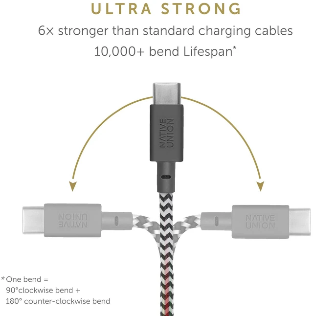 Alt view image 3 of 7 - Union Belt Cable USB-A to USB-C - 4ft Ultra-Strong Charging Cable with Leather Strap Compatible with iPhone 18 Pro/Pro Max, iPhone Duo, Galaxy S26 Ultra, Z Fold 8/Flip 8, iPad Pro (Zebra)