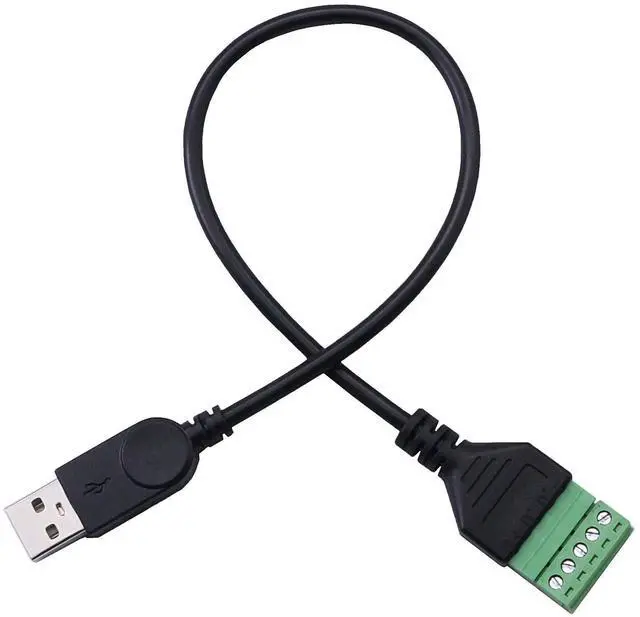 Alt view image 3 of 7 - Vszerda 1ft USB Type A 2.0 Male to 5 Pins Screw Terminal Female Solderless Charging and Data Transfer Converter Adapter Extension Cord