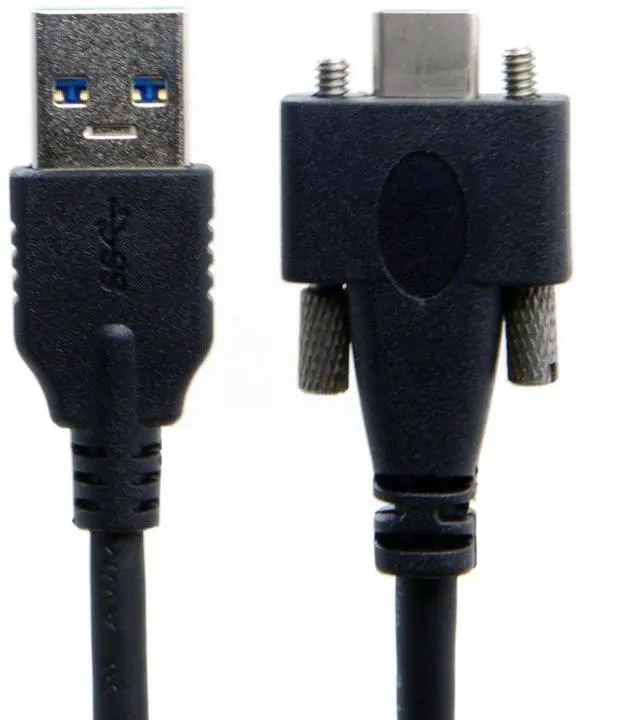 Alt view image 4 of 6 - BUCIER USB 3.1 Type-C Dual Screw Locking to Standard USB3.0 Data Cable 1.2m Panel Mount Type for Industrial Camera