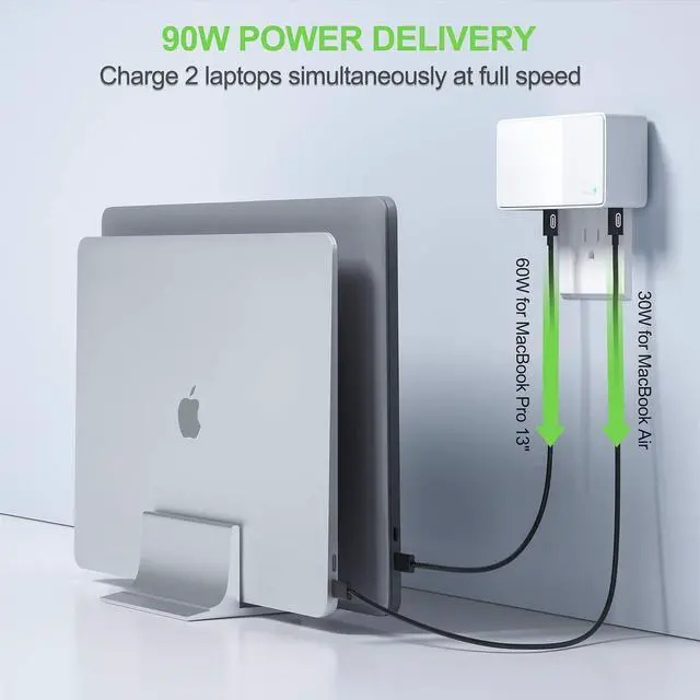 Alt view image 2 of 7 - Nekmit USB C Charger, 90W 4 Port Power Delivery PD 3.0 PPS Fast Charger for MacBook/Dell XPS 13/ iPhone 16/15 Pro/14/14 Pro/Galaxy S22/S21/S20/S10/ iPad Pro/Pixel