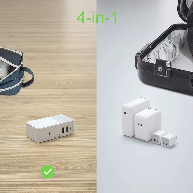 Alt view image 7 of 7 - Nekmit USB C Charger, 90W 4 Port Power Delivery PD 3.0 PPS Fast Charger for MacBook/Dell XPS 13/ iPhone 16/15 Pro/14/14 Pro/Galaxy S22/S21/S20/S10/ iPad Pro/Pixel