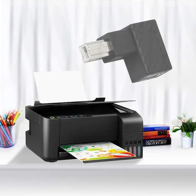 Alt view image 5 of 6 - Vszerda USB 2.0 Type-B Printer Adapter, 2Pack 90 Degrees USB 2.0 B Male to Type-B Female Printer Adapter for Printer, Scanner, Mobile HDD and MoreLeft Angle+Right Angle