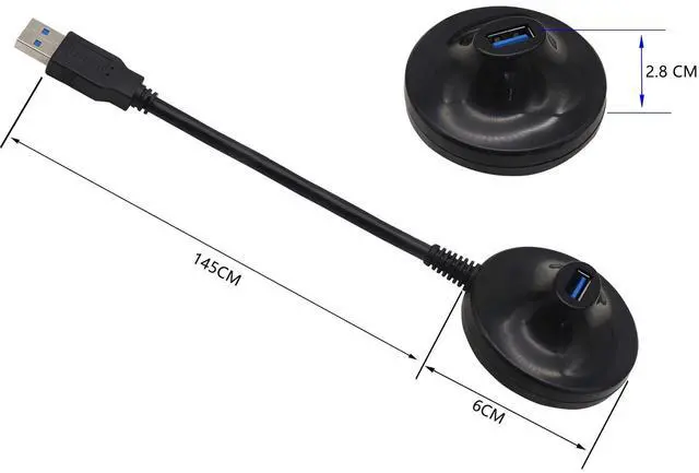 Alt view image 4 of 6 - 4.7 Feet USB 3.0 Extension Cable with Pedestal Male to Female Data Transfer Cord 5Gbpsfor USB Flash Drive, Keyboard, Mouse