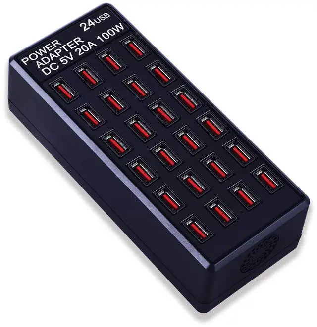 Main image of 24-Port 100 watt (20 A) USB Charging Station, Home Desktop Fast Charger, Multiple Chargers, Suitable for Hotels, Shops, Schools, Shopping malls and Travel