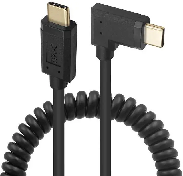 Alt view image 3 of 3 - BUCIER USB C Cable, USB-C Male to Male Coiled Spring Spiral Cable, 3A 10Gbps Fast Charging, Data Extension, 3FT/1M (M/M Left & Right)