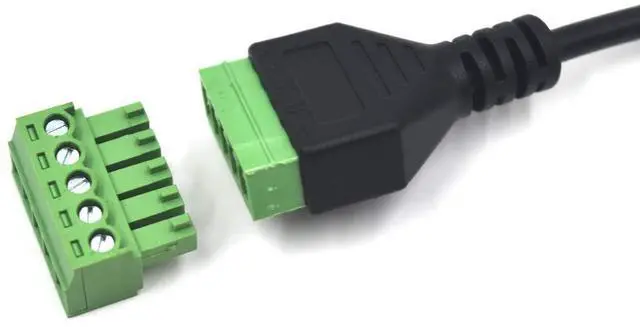 Alt view image 3 of 5 - BUCIER 12 Inch USB 2.0 5 Pin Male Terminal Block Cable, USB Plug Bolt Screw Solderless Terminal Adapter Connector Charging and Data Transfer Cord