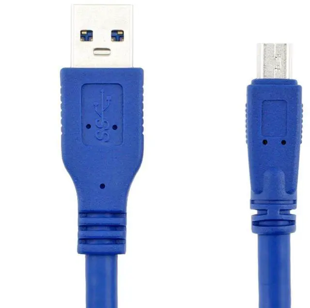 Alt view image 4 of 5 - BUCIER SuperSpeed USB 3.0 Blue Cable - Type A-Male to Mini B 10-Pin Male - 1 Meter (3 Feet) - Round Blue