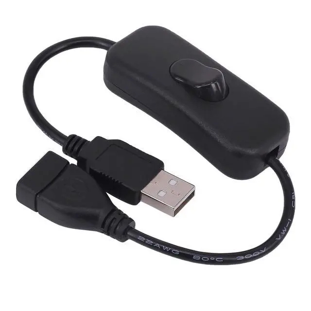 Alt view image 5 of 5 - USB Cable with Switch, Yeebline 3-Pack USB Male to Female Extension Cord Inline Rocker On/Off Switch for Driving Recorder, LED Desk Lamp, USB Fan, LED Strip (3 Pack Black)