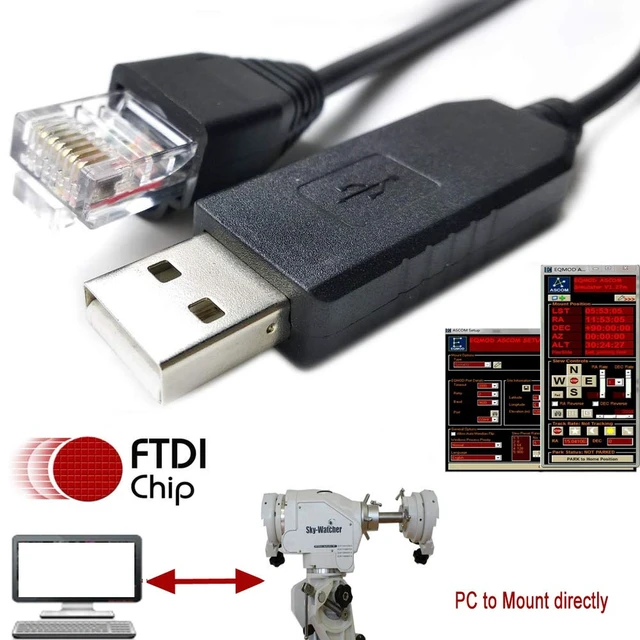 Alt view image 5 of 7 - RJ45 Control Cable for Skywatcher and Orion Mount, for Heq5 pro, Azeq5, Azeq6, Eq6-R, Eq6-R Pro, EQ8-R and Orion Sirius Mount, Eqmod USB Console Cable for Skywatcher GOTO Mount, 6 FT