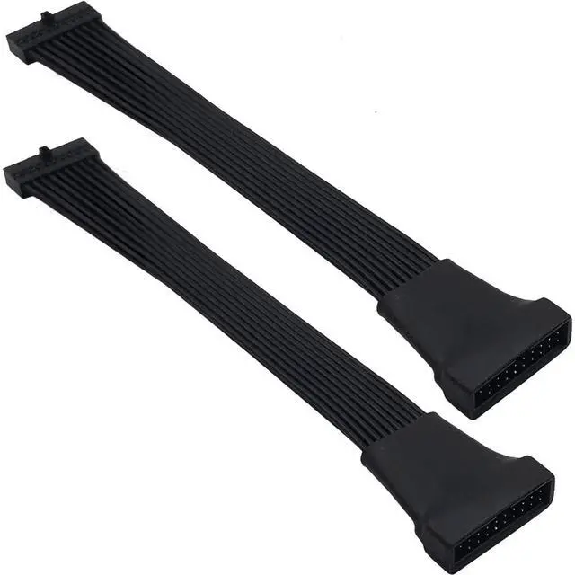 Main image of Vszerda Small Mini USB 3.0 19/20 Pin Internal Low Profile Extension Header Adapter Cable for Motherboard 6 inches (2 Pack)