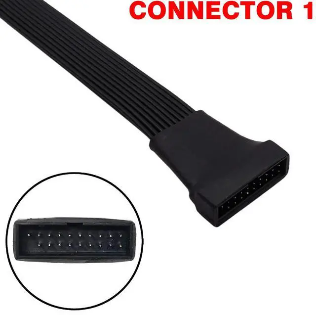 Alt view image 3 of 4 - Vszerda Small Mini USB 3.0 19/20 Pin Internal Low Profile Extension Header Adapter Cable for Motherboard 6 inches (2 Pack)