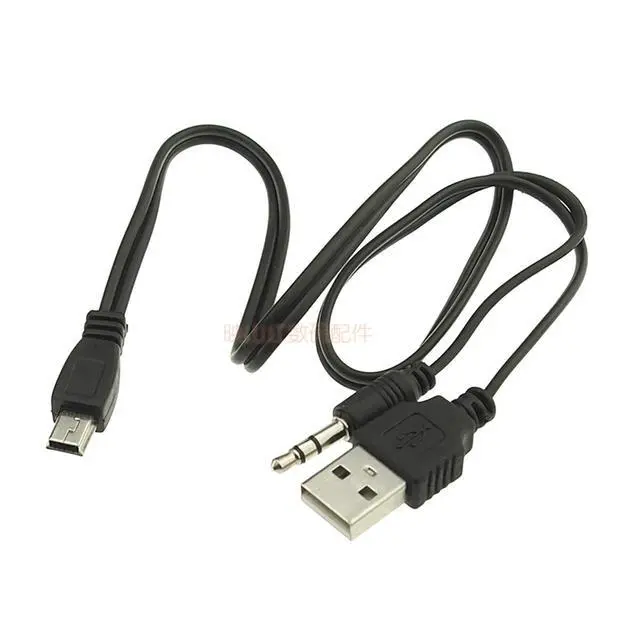 Alt view image 2 of 4 - New USB2.0 Charging Cord to Mini B Male and 3.5mm Jack Plug Audio Cable for MP3/MP4 Bluetooth Speaker (mini USB)