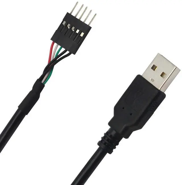 Alt view image 2 of 4 - BUCIER 5 Pin Motherboard Header to USB A, Dupont IDC 5-Pin to USB 2.0 Male Extender Adapter Cable-2PCS(1FT)