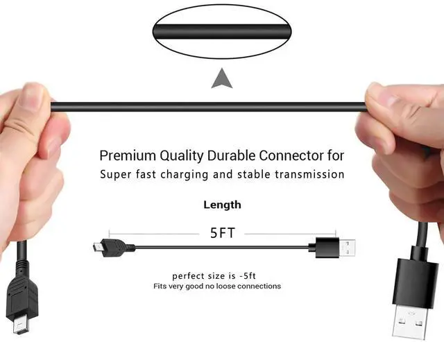 Alt view image 3 of 4 - Leapfrog Replacement Charger - 5 FT Black Power Supply Cable Cord for LeapPad 3, Platinum, Ultra, LeapReader, Kids Tablet