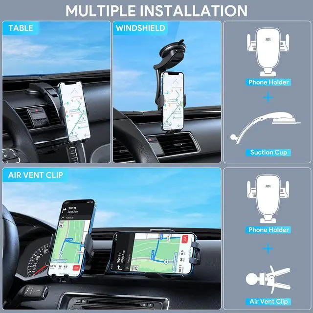 Alt view image 3 of 7 - Wireless Car Charger, 15W Qi Fast Charging Auto-Clamping Car Phone Mount Charger Air Vent Phone Holder for iPhone 14/13/12 mini/12 Pro Max/11 Pro Max/Xs MAX/XR/8+,Samsung S23/S22/S21/S20 Plus/Note20