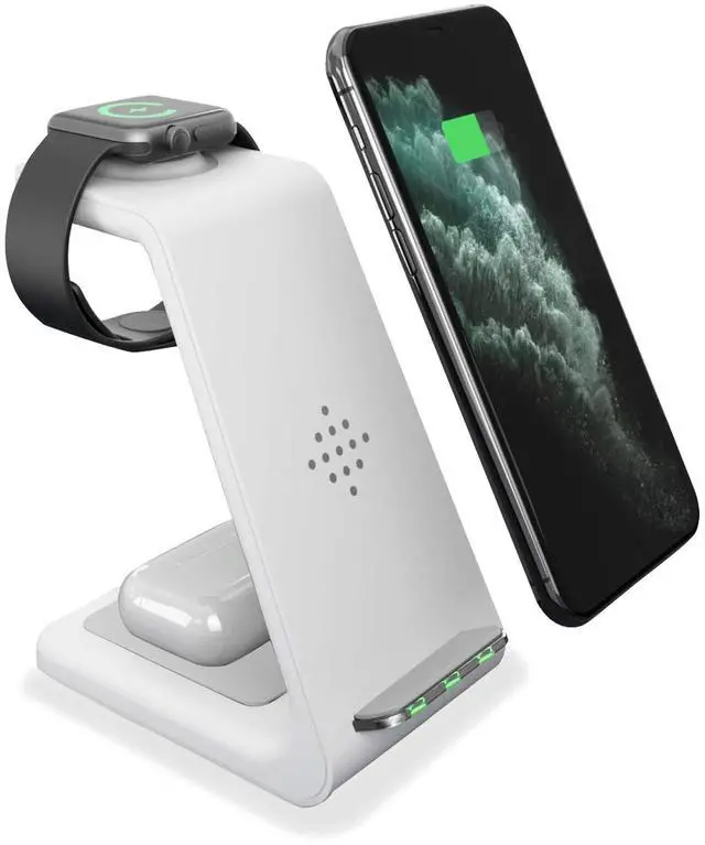 Main image of Wireless Charger Stand 3 in 1 Wireless Charging Station for Apple Watch SE/6/5/4/3/2 Airpods 2/ Pro Premium Qi-Certified Fast Cordless Charger for iPhone 12/11/Xs/X Max/XR/X/8/8Plus/Samsung S9/Note9