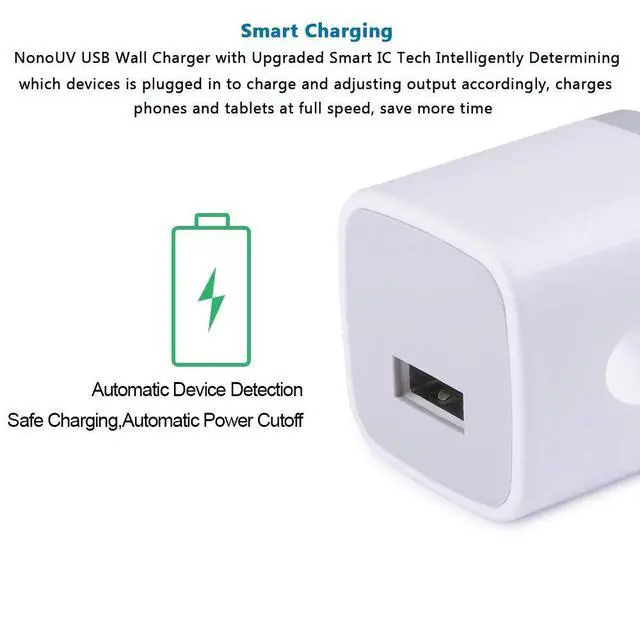 Alt view image 2 of 7 - Charging Block for iPhone,Charger Box,USB Cube, NonoUV 10-Pack Single Port Wall Charger 1A/5V USB Outlet Plug Adapter Power Bricks for iPhone 16e 16 15 14 13 12 11 Pro SE XR XS X 8 7 6, iPad, Samsung