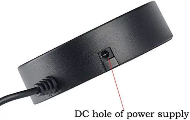 Alt view image 4 of 7 - USB 8 Ports Box Multi Data Transmission USB 2.0 Hub Round Shape Multi-Port Splitter Charger Adapter Replacement with LED for USB Devices, Phone, USB Flash Disk, PC, Tablet (Black)