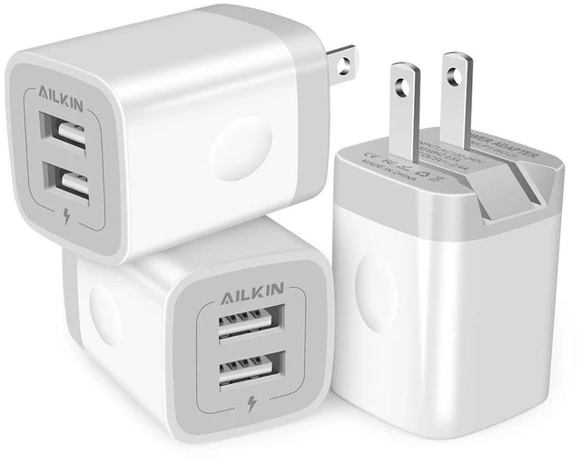 Main image of 3Pack Fast Charging Cubes, Foldable Dual Port Charger Block, Fast USB Plug | Power Adapter Fold up Box Base Brick for iPhone 17 Air/16 Pro/16 Plus/16 Pro Max/15/18 Pro Max Samsung Galaxy LG Pixel
