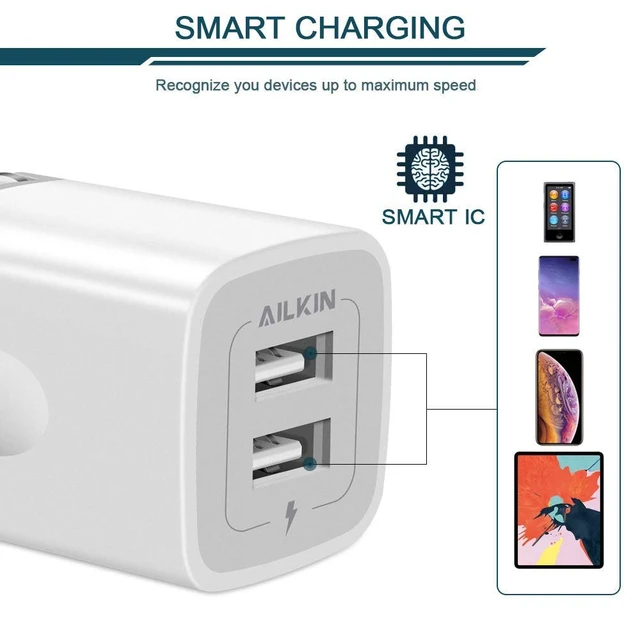 Alt view image 5 of 7 - 3Pack Fast Charging Cubes, Foldable Dual Port Charger Block, Fast USB Plug | Power Adapter Fold up Box Base Brick for iPhone 17 Air/16 Pro/16 Plus/16 Pro Max/15/18 Pro Max Samsung Galaxy LG Pixel