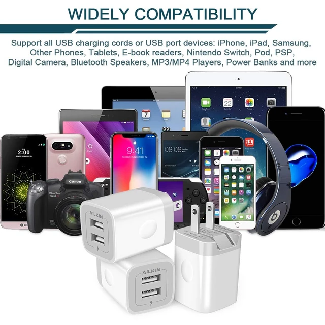 Alt view image 7 of 7 - 3Pack Fast Charging Cubes, Foldable Dual Port Charger Block, Fast USB Plug | Power Adapter Fold up Box Base Brick for iPhone 17 Air/16 Pro/16 Plus/16 Pro Max/15/18 Pro Max Samsung Galaxy LG Pixel