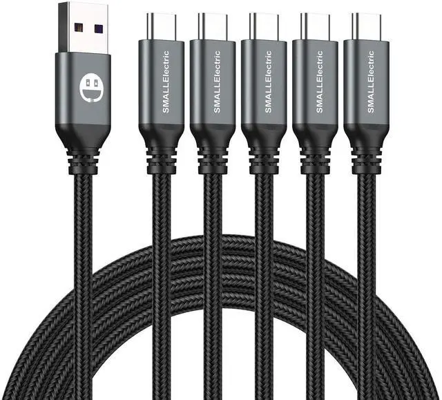 Main image of 5Pack 10ft USB C Cable, Extra Long USB A to USB-C 10foot Type C Fast Charging Cable Compatible 17/17 Pro/16e/16/15 ProMax Samsung Galaxy S10 20 9 8 Plus a10e,Braided Charger Cord for Note,LG.(Grey)
