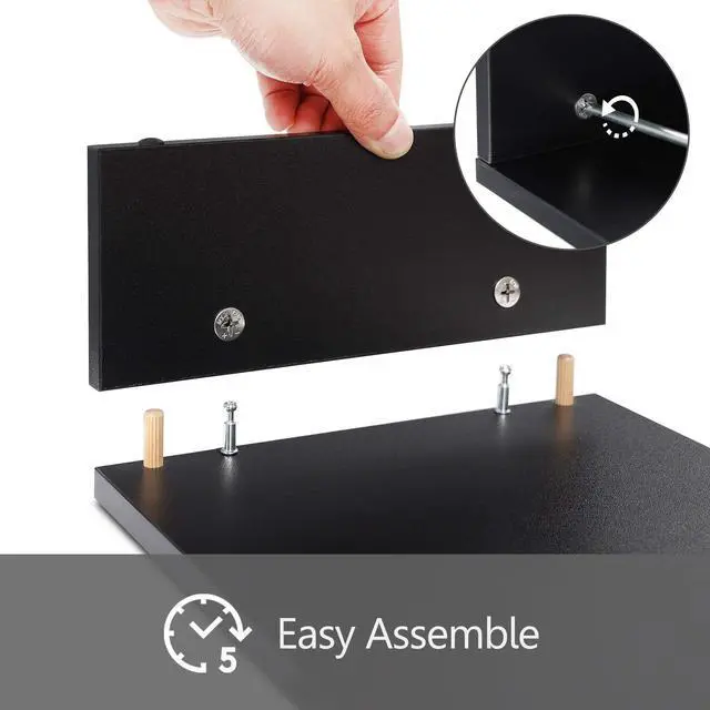 Alt view image 6 of 7 - Wooden Monitor Stand Riser, 2-Tier Desk Storage Shelf, Black