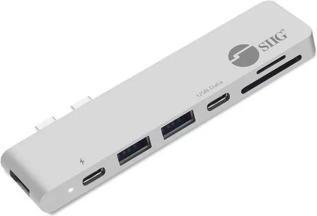 Alt view image 20 of 20 - SIIG Thunderbolt 3 USB-C Hub HDMI with Card Reader & PD Adapter - Silver