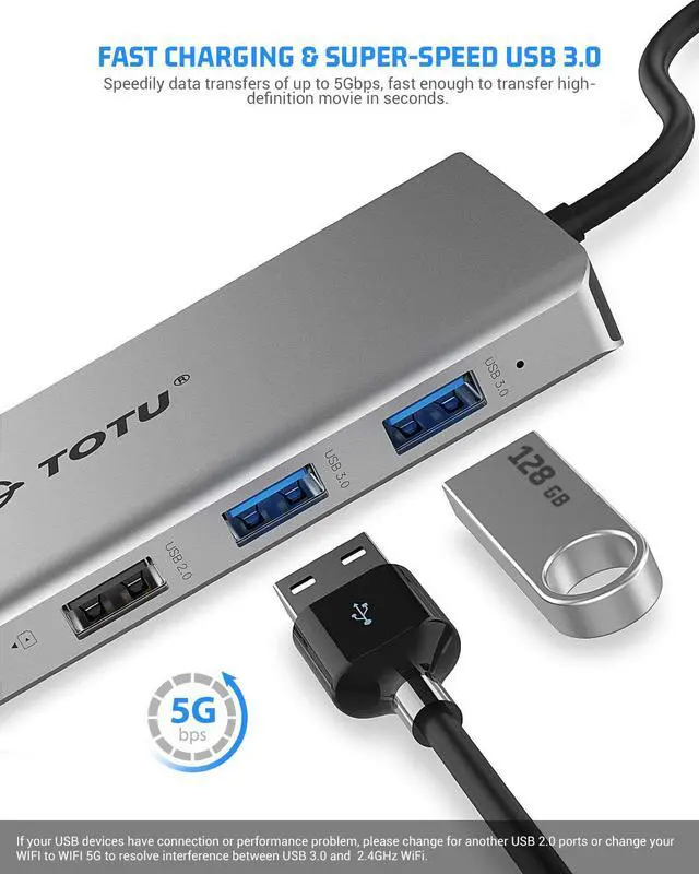 Alt view image 6 of 7 - 13-in-1 USB-C Hub with Ethernet, 4K HDMI, VGA, PD, SD/TF Cards Reader, Mic/Audio Docking Station for MacBook Pro Air XPS and Other USB-C Laptops