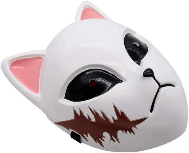 Alt view image 2 of 2 - Halloween fancy dress ball show comics Demon Slayer Blade Rabbit Knife Scar Resin Half Face Mask Mask Funny Party Mask Headdress