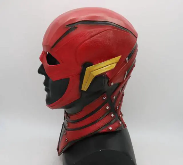 Alt view image 4 of 5 - Justice League Cos Barry Allen Flash Mask Headgear Halloween Headgear Latex Mask Party Event Props