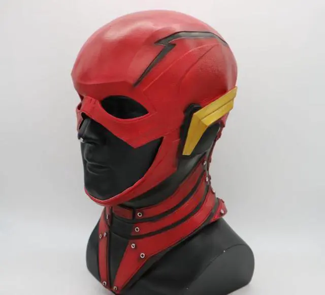 Alt view image 2 of 5 - Justice League Cos Barry Allen Flash Mask Headgear Halloween Headgear Latex Mask Party Event Props