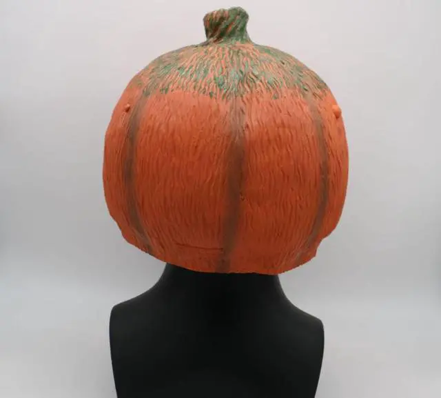 Alt view image 3 of 3 - Halloween pumpkin mask headgear horror funny mask latex ball costume acting as ornaments cos ghost festival