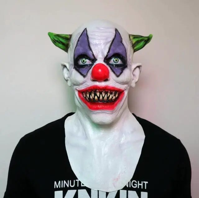 Alt view image 4 of 4 - Halloween funny costume props latex headdress film and television tools realistic clown headgear scary Halloween mask