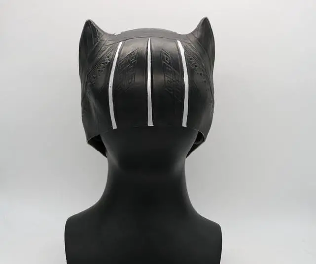 Alt view image 3 of 3 - Halloween party show reality spoof mask black film and television props Avengers panther headdress adult children's toys