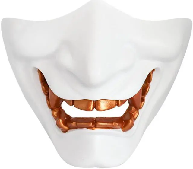 Main image of Halloween prajna mask half face Japanese adult grimace demon Japanese resin horror tactical mask