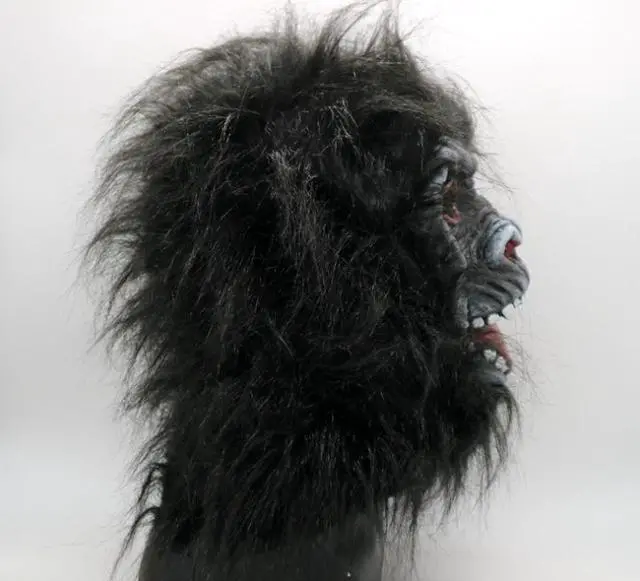 Alt view image 3 of 4 - King Kong headgear scary face Halloween animal film and television dress up thriller black orangutan man ape mask headdress