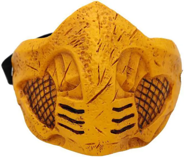 Main image of Fighting game Mortal Kombat 11 Halloween Headgear Scorpion Half Face Mask Resin Spoof Masquerade Mask