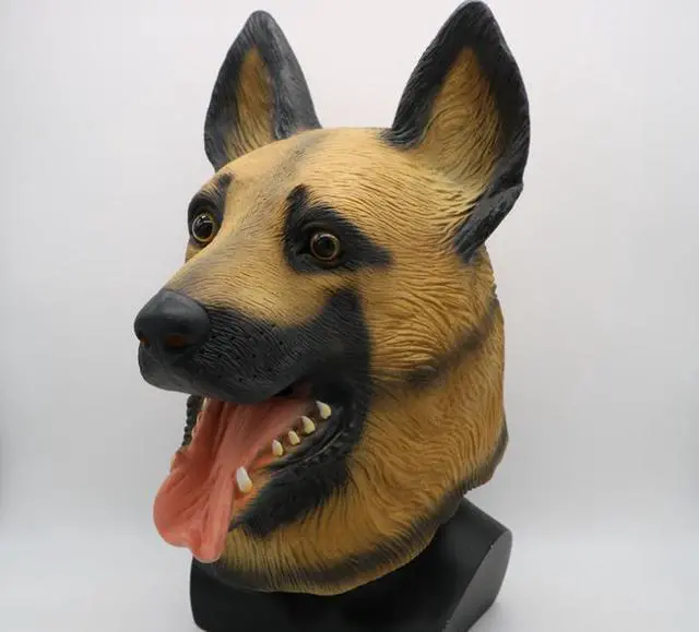 Alt view image 3 of 4 - Wolf dog police dog mask headgear cute animal headgear cos dress up Halloween party latex headgear props